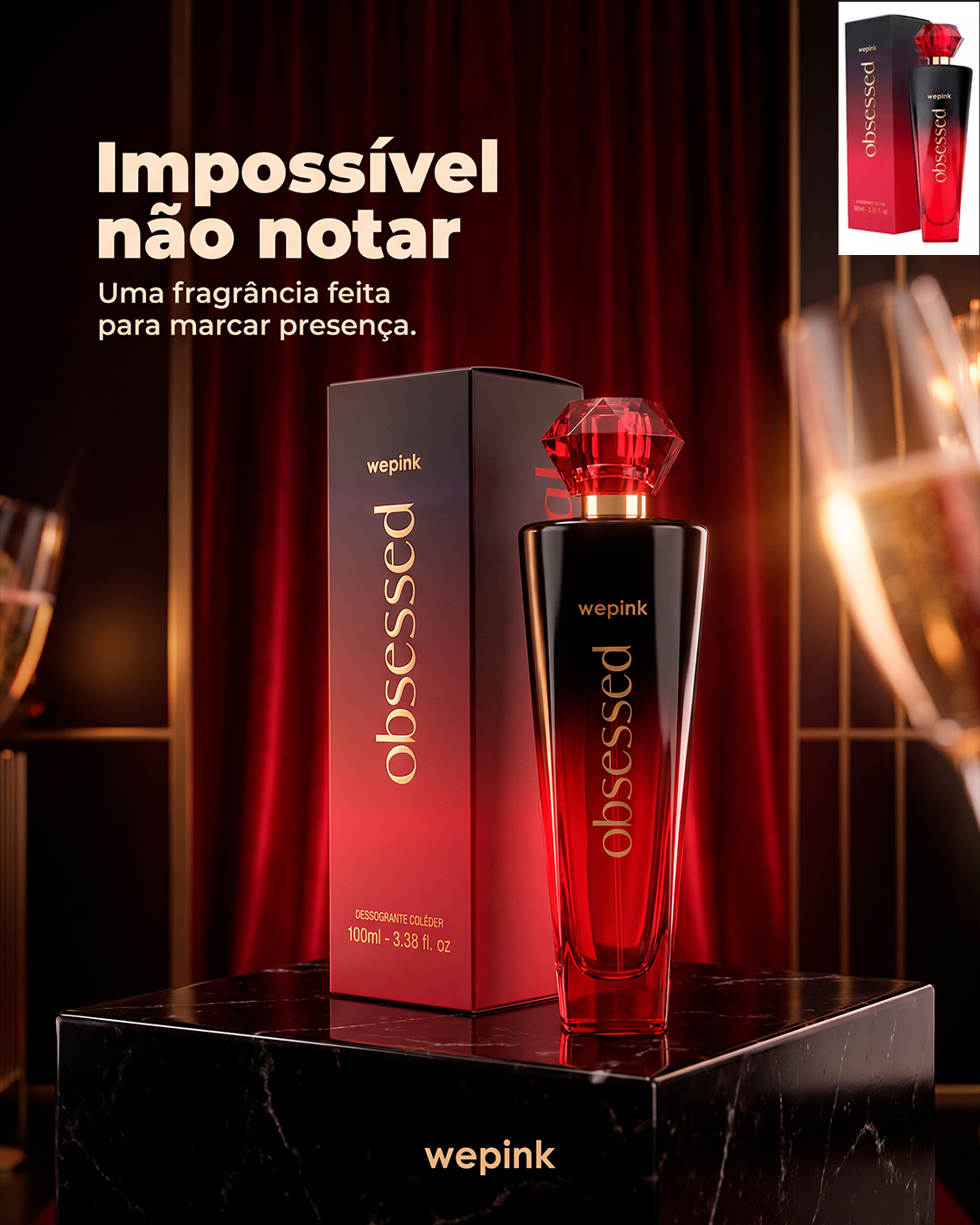 Perfume Obsessed Wepink em cenário dramático
